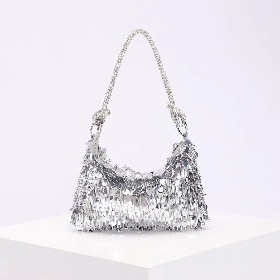 Fashion Street Night - Tas Selempang Bulat Berpayet Glitter 2026