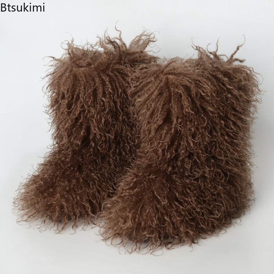 Sepatu Bot Bulu Mongolia Trend - Street Fashion Y2K ulasan dan harga