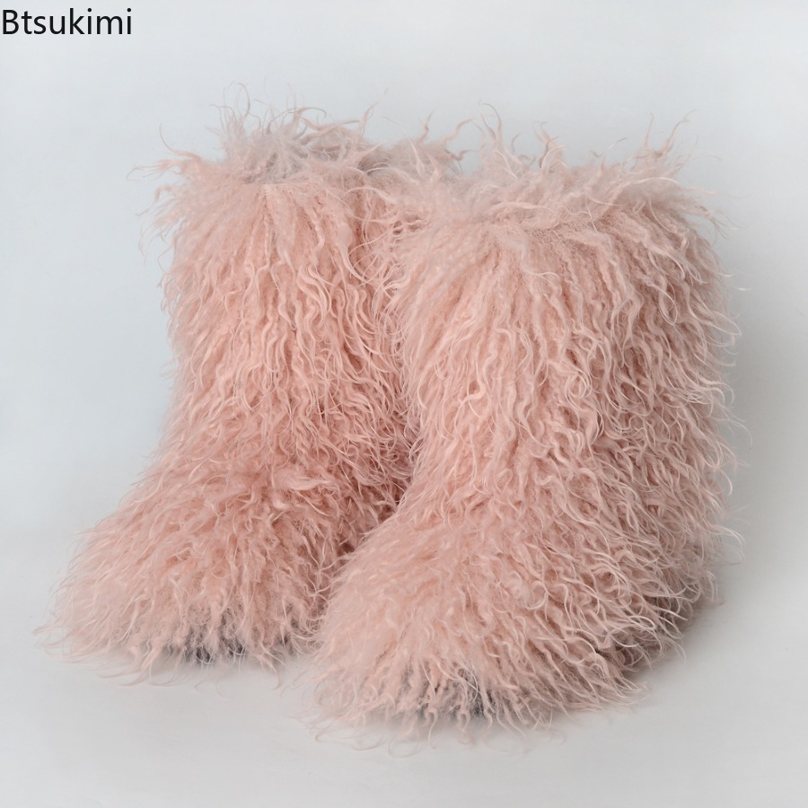 Sepatu Bot Bulu Mongolia Trend - Street Fashion Y2K ulasan dan harga